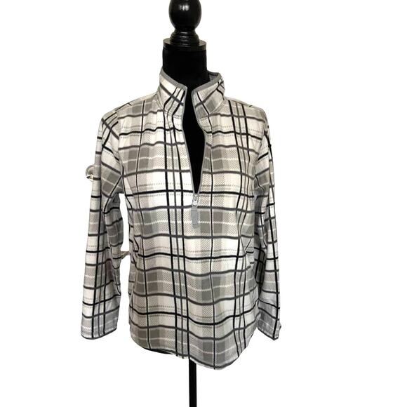 St. John's Bay Jackets & Blazers - St. John's Bay Fleece Pullover Plaid Women's Petite M
